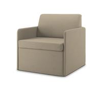 DIVANI STORE - Poltrona Letto Singolo DAG 78 cm Beige - Poltrona Letto Singolo con Materasso 195cm - Poltrona Letto Singolo Salvaspazio per Arredamenti Moderni