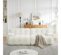 Divano 2 Posti Chenille, 224x104x66 cm, design Moderno con Braccioli Larghi | Chenille, angoli arrotondati, imbottitura a bottoni, schiuma ergonomica, no montaggio, base antiscivolo