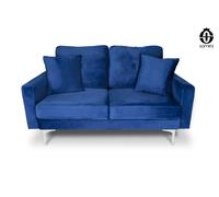 Samira Divano 2 posti mod. Chloe – Piedi in metallo – Velluto Blu