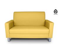 Divano 2 Posti In Ecopelle Giallo Senape mod. Charlie