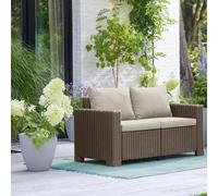 DIVANO KETER CALIFORNIA 2 POSTI IN RATTAN C/CUSCINO COLORE CAPPUCCINO (38666)