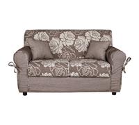 Divano 2 posti in tessuto sfoderabile VERONA 150 cm Marrone fiorato