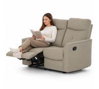Divano 2 Posti Recliner Manuale Poltrona Reclinabile 2 Posti Tortora 132x96x103c