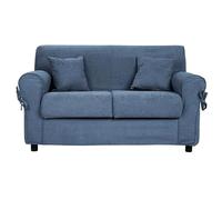 Divano 2 posti sfoderabile in tessuto imbottito larghezza 150 cm Blu balena