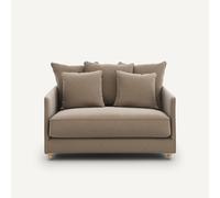 Divano 2P convertibile in velluto, Lazare Beige 2 posti