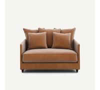 Divano 2P convertibile in velluto, Lazare Beige 2 posti