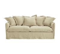 Divano 3/4 posti in lino lavato color beige