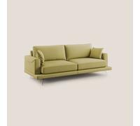 Divano 3 Posti 218x88x93 cm in Tessuto Giallo