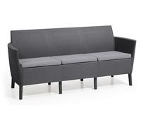 Divano 3 Posti da Giardino 187x66,5x76 cm in Resina Keter Salemo Antracite