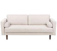 Divano 3 posti Imbottito in tessuto beige con schienale imbottito Nurmo