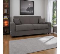 Divano 3 posti letto tessuto Grigio sfoderabile con materasso - ROLEN