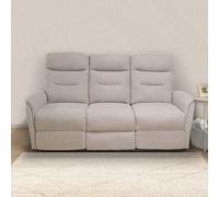 DIVANO 3 POSTI MOD. ACHILLE RECLINER MANUALE IN TESSUTO GRIGIO CHIARO
