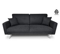 Samira - Divano 3 Posti In Tessuto Vellutato Nero Mod. Chloe - SPEDIZIONE GRATUITA