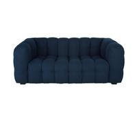 Divano a 2 posti in tessuto bouclé blu notte