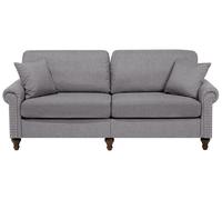 Divano a 3 Posti in Stile Chesterfield Grigio Chiaro con Schienale Basso Otra