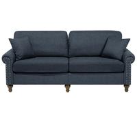 Divano a 3 Posti in Stile Chesterfield Grigio Scuro con Schienale Basso Otra