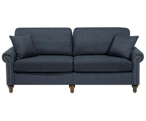 Divano a 3 Posti in Stile Chesterfield Grigio Scuro con Schienale Basso Otra