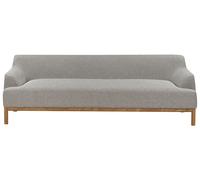 Divano a 3 posti in tessuto grigio con gambe in legno Sosjo
