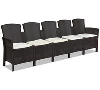 Divano a cinque posti in technorattan Lido 5 marrone Bica