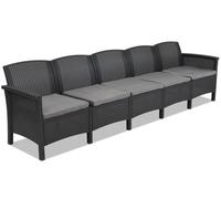 Divano a cinque posti Venezia 5 in polyrattan antracite Bica