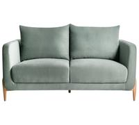 Divano a due posti con rivestimento in tessuto con braccioli Gambe in legno Sogg