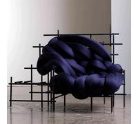 Divano a Due Posti, Divano Decorativo dal Gusto Artistico Lungo 60", Struttura in Metallo + Spugna ad Alta Densità, for Soggiorno, Studio Fotografico, Bar, Galleria D'arte