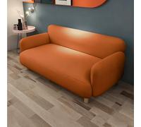 Divano A Due Posti, Divano In Similpelle Con Gambe Ispessite, Seduta Imbottita In Materiale A Doppio Strato, Struttura In Legno Massello, Comodi Divani Imbottiti A 2 Posti(A,120cm)