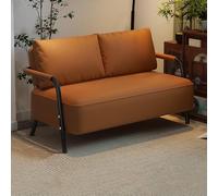 Divano A Due Posti, Divano In Similpelle, Seduta Profonda Moderna, Design Con Profondità Di Seduta Di 50 Cm, Divani A Due Posti In Stile Moderno Di Metà Secolo(Brown,145cm)