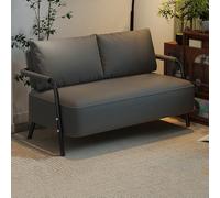 Divano A Due Posti, Divano In Similpelle, Seduta Profonda Moderna, Design Con Profondità Di Seduta Di 50 Cm, Divani A Due Posti In Stile Moderno Di Metà Secolo(Gray,125cm)