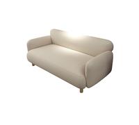 Divano A Due Posti In Stile Moderno Di Metà Secolo, Divano In Pelle Con Gambe In Legno Massello, Elevata Capacità Di Carico, Design Ergonomico, Per Soggiorno, Ufficio(A,140cm)