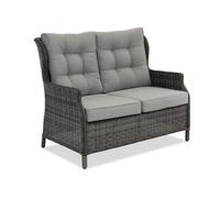 Divano a due posti in technorattan Garden Point antracite Malaga antracite