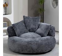 Divano a Sacco Oversize, Poltrone a Sacco per Adulti con 3 Morbidi Cuscini, Imbottitura in Memory Foam E Tessuto in Ciniglia Delicato sulla Pelle, Non Richiede Montaggio per Soggiorno, Camera