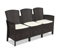 Divano a tre posti in technorattan Lido 3 marrone Bica