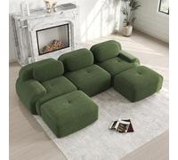 Divano a U in velluto di alta qualità, imbottitura 32D altamente elastica, design modulare, senza montaggio, antiscivolo e adatto agli animali domestici, braccioli extra larghi per soggiorno, camera