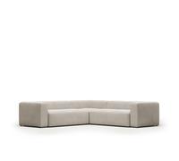 Divano ad angolo Blok 4 posti in ciniglia beige 290 x 290 cm FSC Mix Credit