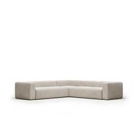 Divano ad angolo Blok 6 posti in ciniglia rosa 320 x 320 cm FSC Mix Credit