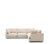 Divano ad angolo Gala 6 posti in ciniglia beige FSC Mix Credit 300 x 300 cm