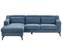 Divano angolare 4 posti tessuto blu destro GLOSLI