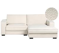 Divano angolare a sinistra in bouclé con schienale imbottito in poliestere e cuscini Beige chiaro