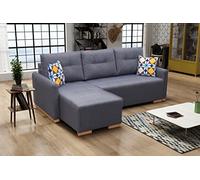 Divano angolare con funzione di sonno e spaziosa cassapanca - Comodo divano letto angolare con rivestimento facile da pulire, cuscino rimovibile e molto spazio per piccoli spazi, layout sinistro 228 x