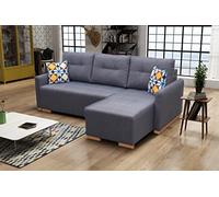 Divano angolare con funzione di sonno e spaziosa cassapanca - Comodo divano letto angolare con rivestimento facile da pulire, cuscino rimovibile e molto spazio per piccoli spazi, layout destro 228 x