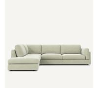 Divano angolare con meridiana in velluto stonewashed, César Verde angolo destro