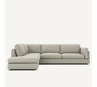 Divano angolare convertibile in tweed con chaise longue, César Bianco angolo destro