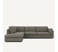 Divano angolare convertibile in tweed con chaise longue, César Marrone angolo sinistro