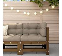 Divano Angolare da Giardino in Legno Massello Pino Marrone Ambra, Set Modulare per Esterno con Schienale Comfort, Ideale per Terrazza Patio Giardino