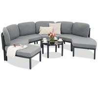 Divano angolare da giardino Parana Corner 4 con pouf antracite Garden Point