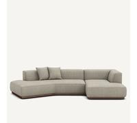 Divano angolare destro aperto in tweed, JACOPO Beige angolo destro