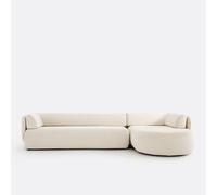 Divano angolare destro, velluto, Méridiano Beige angolo destro