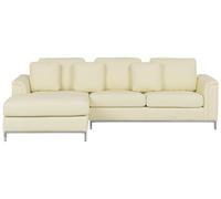 Divano angolare in pelle beige versione destra Oslo