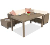 Divano angolare in technorattan con tavolo da giardino Colorado Comida 5 cappuccino Bica